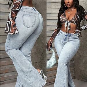 Light Blue Flared Women's Jeans